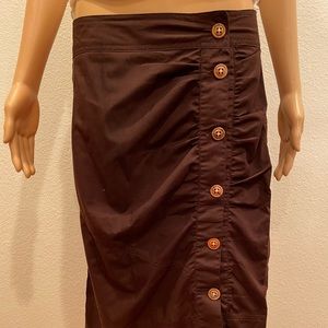 Noblita Brown Skirt with Buttons